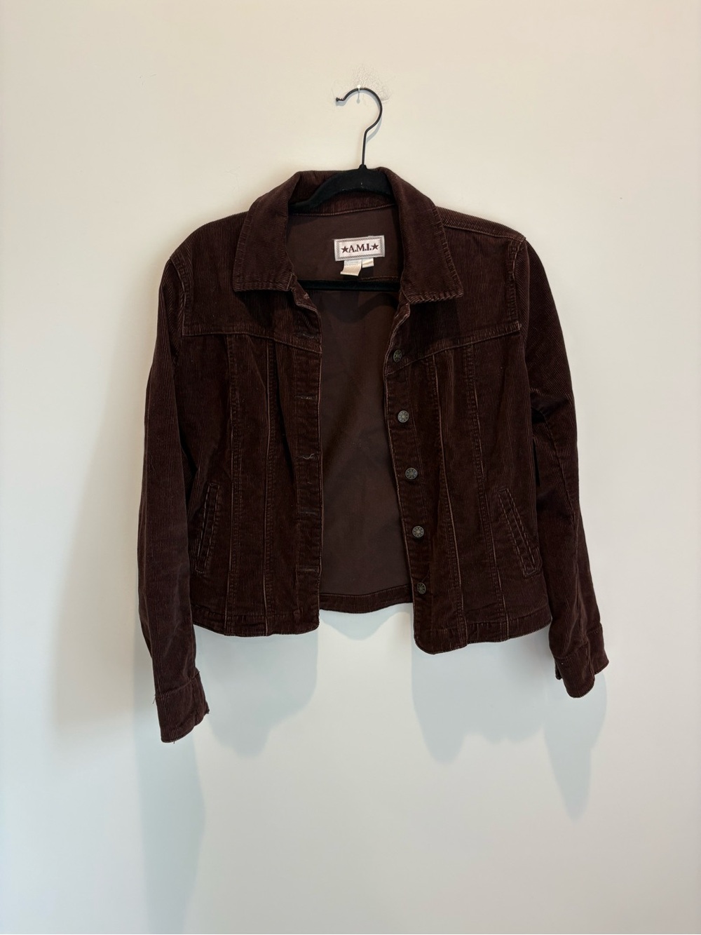 Women's Corduroy Jean Jacket in Dark Brown